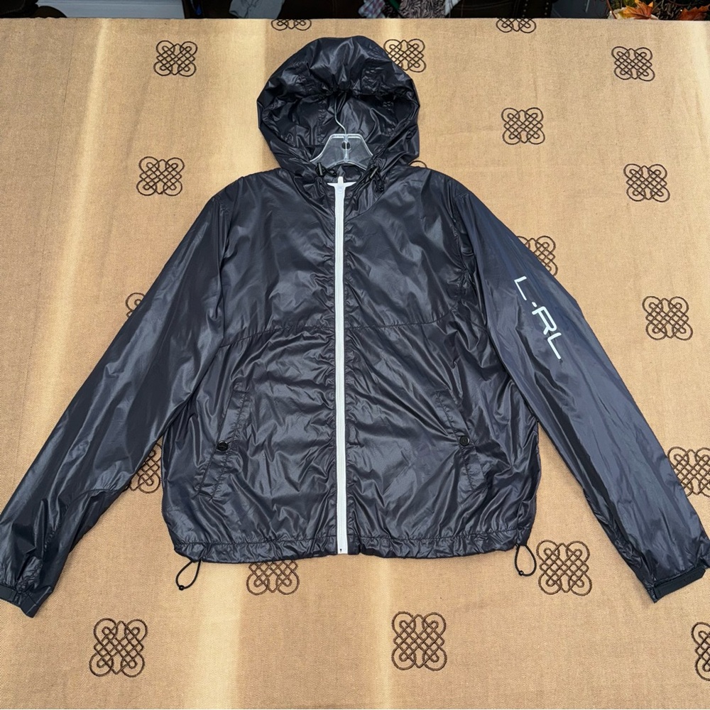 Lauren Ralph Lauren Black 100% nylon Windbreaker Jacket Size L